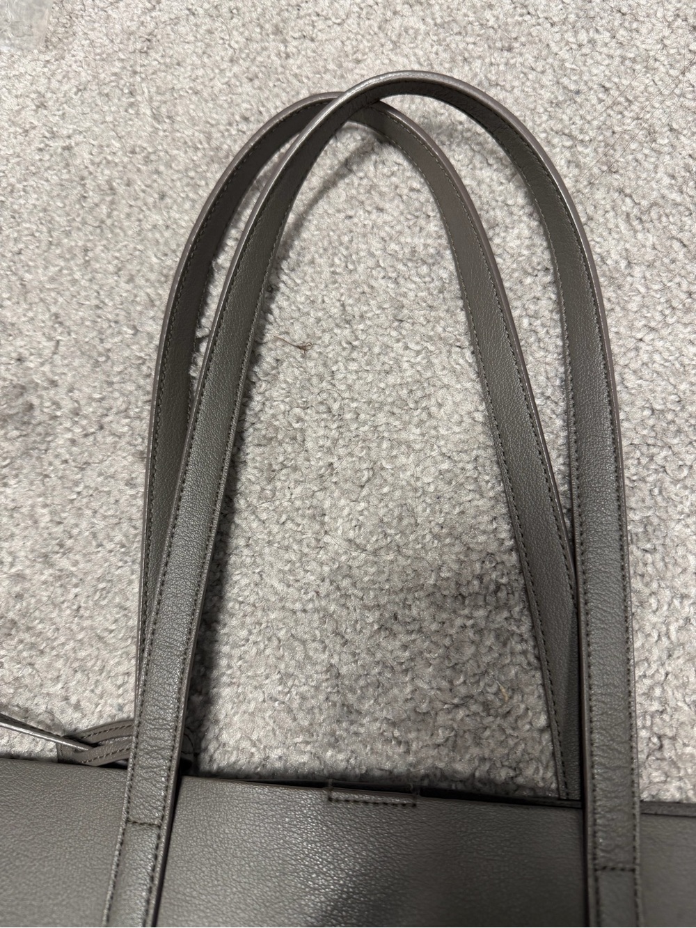 Saint Laurent Grey Leather Tote with Gold YSL Charm - Picture 14 of 15